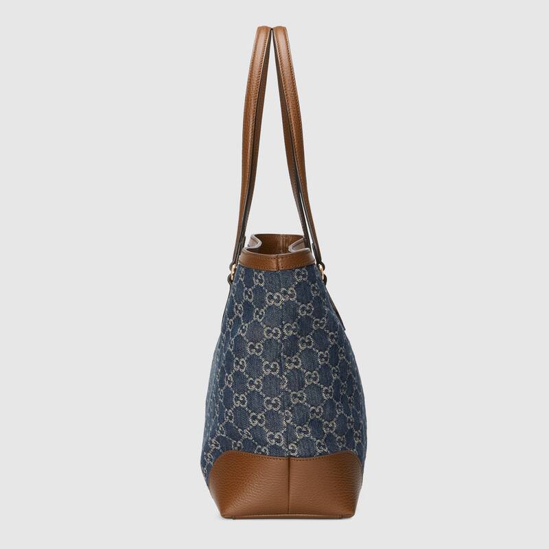 Gucci Ophidia GG Medium Tote Shoulder Bag 631685 Dark blue and ivory